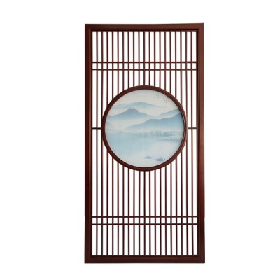 东阳木雕新中式屏风隔断实木花格玄关客厅木质办公室格栅镂空沙画图5