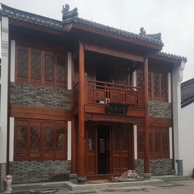 定制订做仿古门窗户复古新中式花格雕花木门古建寺庙实木门窗图2