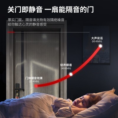 室内铝合金韩版房门 房间门铝合金门书房门网红卧室阳台推拉门图2