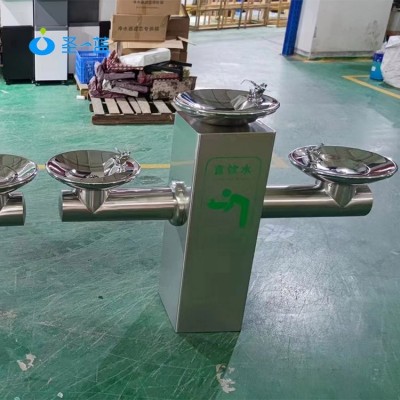 户外饮水台公园饮水机 圣蓝不锈钢高低双盆单盆五级超滤公共直饮机图3