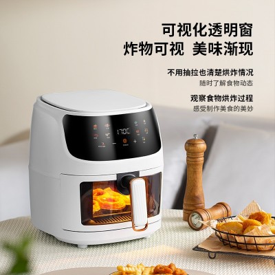 家用智能6L大容量可视彩屏触摸空气炸锅英文110V220V跨境贸易图4