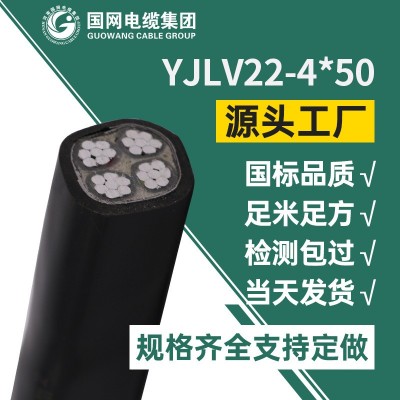 国标yjlv22-4*50铝芯铠装电缆 yjlv22-4*50铝芯低压电力电缆国标