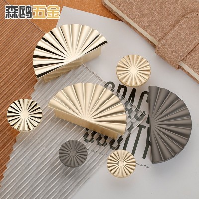 北欧轻奢金色半圆形拉手橱柜衣柜抽屉鞋柜门把手圆形五金家具拉手图2