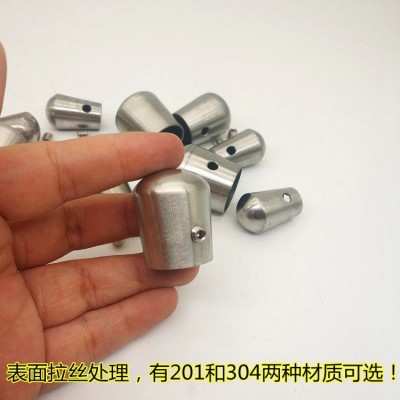 不锈钢圆管堵头楼梯立柱拉丝穿管配件封头扶手封口盖帽接头冒头图4