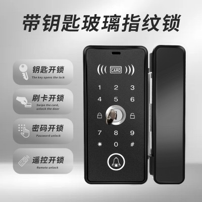 免开孔智能门锁全自动机械钥匙密码刷卡锁无框单双开电子锁图2