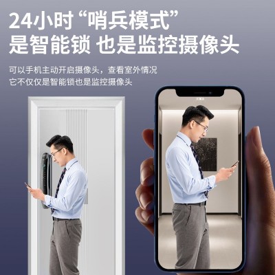 3D人脸识别监控指纹锁全自动密码锁家用电子智能锁抓拍对讲掌静脉图4