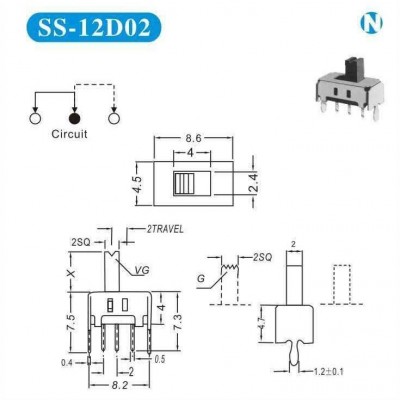 SS12D07VG4 SK12D07VG4 SS12D07 两档微动开关拨动按键图5
