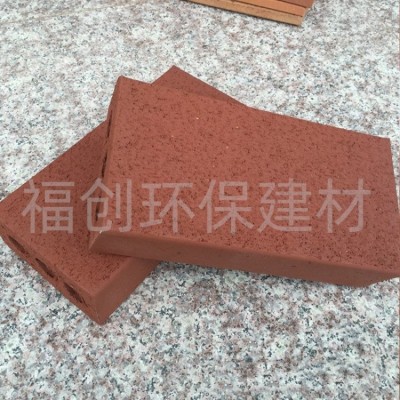 厂家直供空心装饰墙面砖 红色陶土砖真空烧结砖 隔音砖透水砖现货图2