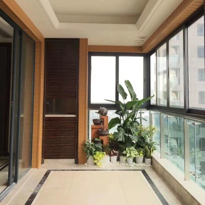 佛山75系列铝合金门窗断桥铝门窗别墅阳台双轨道隔音推拉窗厂家图2