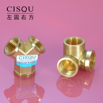 4分6分铜三通加厚螺纹接头正斜小水y型三通燃气管热水器 水管配件图2