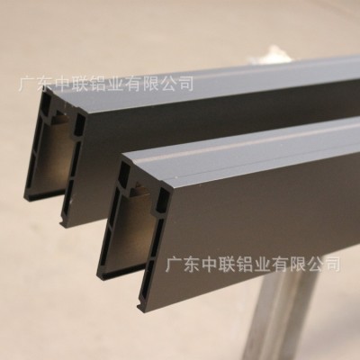 现货供应无框玻璃栏杆U型槽 楼梯护栏玻璃底槽 喷涂黑铝合金地槽图3