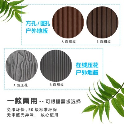阳台防水塑料PE室外地板WPC木塑地板圆孔户外露台塑木地板工厂图3