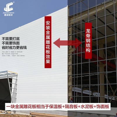 电梯外墙活动房装饰板聚氨酯保温一体挂板金属雕花板移动厕所厂家图3