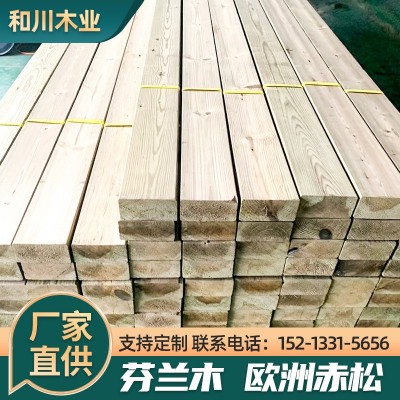 湖南娄底芬兰木 欧洲赤松 圆柱 碳化木厂家直供 支持预定安装