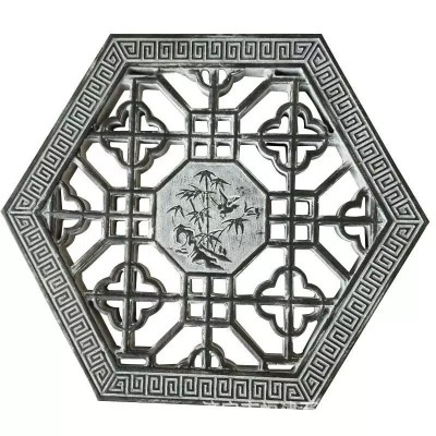 青石窗棂透雕圆石窗 石雕镂空福字花窗 古建筑墙面镂空窗花图5