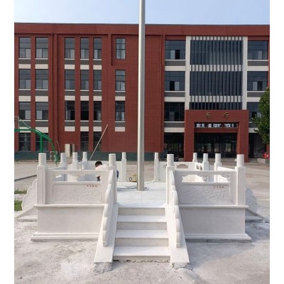 学校广场汉白玉升降旗台 半手工工艺雕刻定制 可送货安装图4