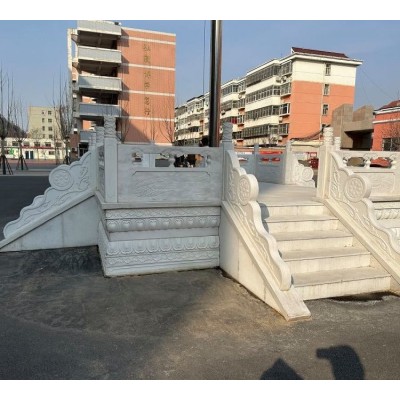 学校广场汉白玉升降旗台 半手工工艺雕刻定制 可送货安装图3