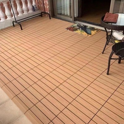 现货直供庭院空心木纹DIY拼接地板露天台室外快拼装户外塑木地板图3