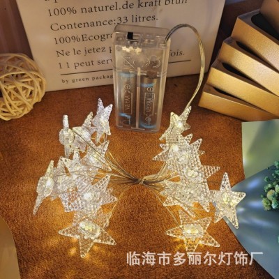电池盒星星灯铜线灯皮线灯LED灯串卧室房间礼盒装饰跨境爆款图2
