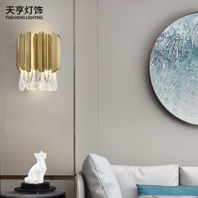天亨美式后现代轻奢水晶吊灯北欧个性简约卧室客厅餐厅复式圆形灯图4