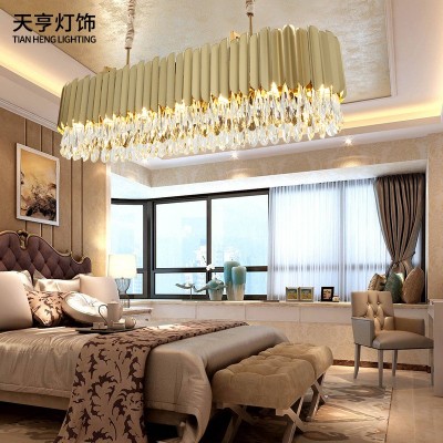 天亨美式后现代轻奢水晶吊灯北欧个性简约卧室客厅餐厅复式圆形灯图3