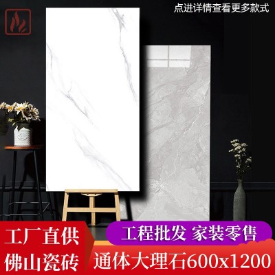 佛山厂货通体大理石瓷砖600*1200客厅地板砖地砖墙面砖耐磨砖