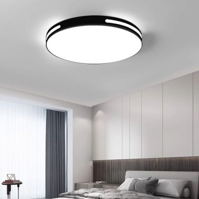 智能家居LED黑色亚克力圆形镂空吸顶灯客厅智能遥控简约灯具批发图4