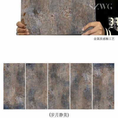 酒吧地板砖铁锈砖600×1200仿金属釉面防滑KTV复古哑光地砖图3