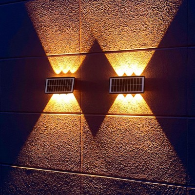 LED太阳能壁灯6头发光墙壁灯户外庭院灯室外围墙过道装饰别墅壁灯图4