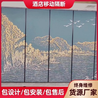酒店活动隔断墙饭店包厢宴会厅隔音墙板移动屏风可折叠旋转推拉门图3