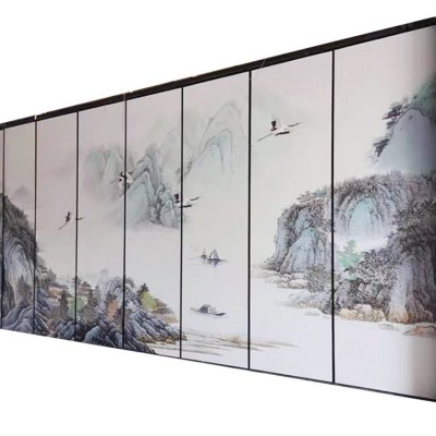 超高型活动屏风100款移动隔断酒店移动吊轨隔音展板高隔断活动墙图5