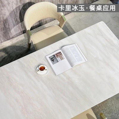 卡里冰玉天然大理石板材定制加工工厂客厅精装室内地板砖别墅背景图3