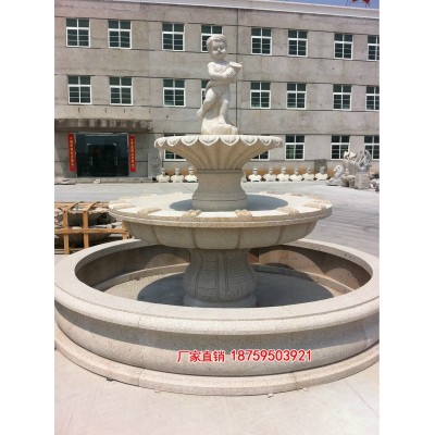 现货　汉白玉欧式水景石雕喷泉　商场商超酒店门口流水喷泉摆件图4