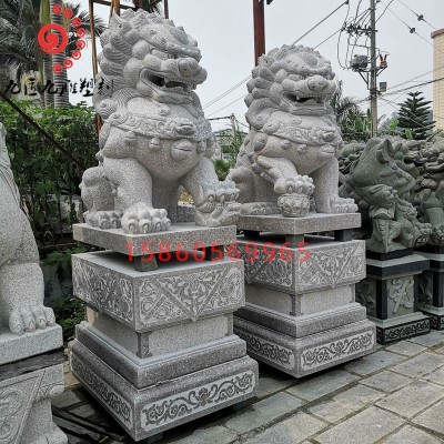 北京狮绣球狮石狮家用别墅园林景观摆件门口青石花岗岩仿古做旧图3