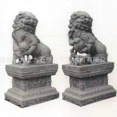 北京狮绣球狮石狮家用别墅园林景观摆件门口青石花岗岩仿古做旧图5