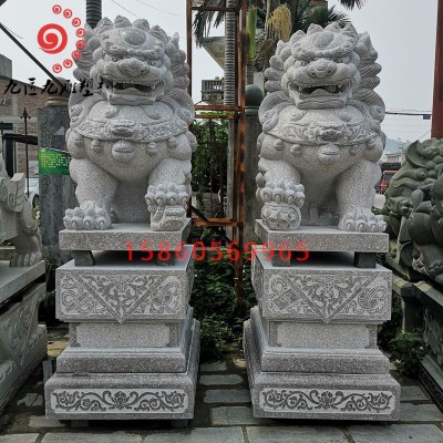 北京狮绣球狮石狮家用别墅园林景观摆件门口青石花岗岩仿古做旧