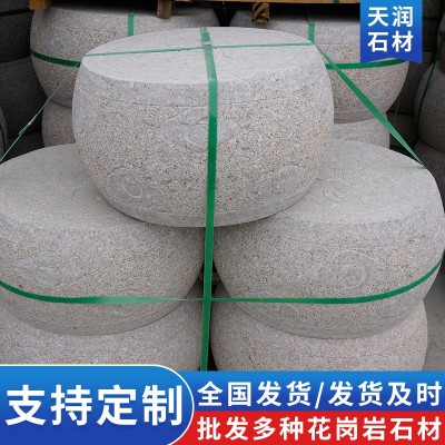 花岗岩石鼓人行道挡车路障摆件止车石 户外停车场石墩子阻车石图4