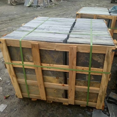 厂家批发文化青石板自然面室外地砖踏步石板岩仿古汀步石乱板石材图5