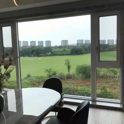断桥铝 封阳台封窗露台塑钢窗厂家 铝合金空调百叶 中式仿古窗图3