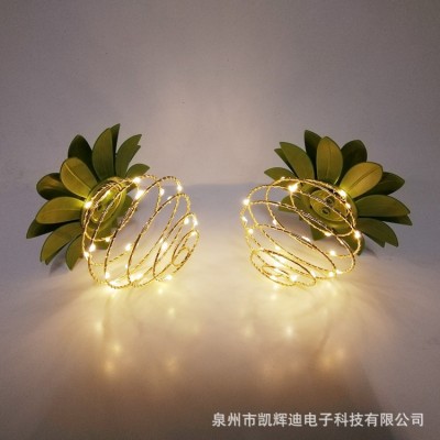 太阳能菠萝灯2460粒暖白灯带户外防水庭院装饰灯现货太阳能吊挂灯图3