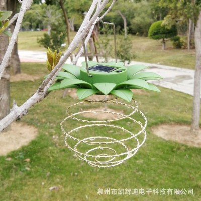 太阳能菠萝灯2460粒暖白灯带户外防水庭院装饰灯现货太阳能吊挂灯图4