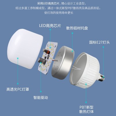 翼芯 LED球泡灯螺口E27恒流家用物业小区走廊过道批发L ED灯泡图3