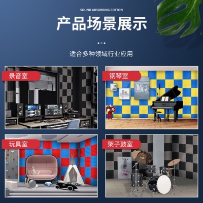 隔音棉墙面吸音棉自粘金字塔隔音板墙贴海绵门窗隔音酒吧 室内消音图3