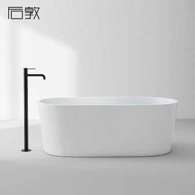 批发亚克力独立式椭圆型浴缸家用酒店民宿美容院工程网红薄边浴缸图2