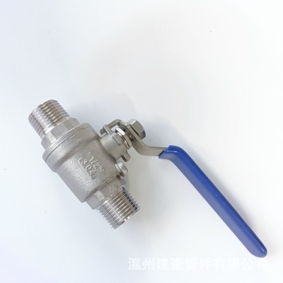 304不锈钢2片式双外丝球阀，片式阀门图4