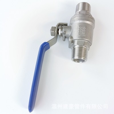 304不锈钢2片式双外丝球阀，片式阀门图2