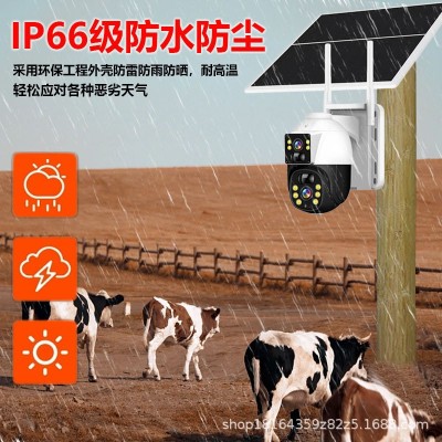 户外太阳能监控摄像头夜视高清家用无线远程手机监控器双镜头监控图4