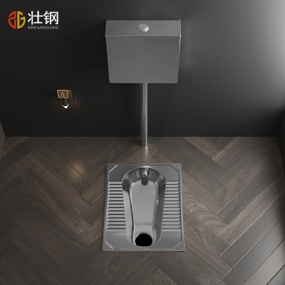 304不锈钢蹲坑水箱一体公共厕所蹲便器防臭家用卫生间酒吧大便器