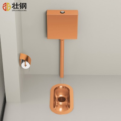 壮钢不锈钢蹲便器水箱整套小户型尺寸卫生间儿童蹲坑式大便器便池图3