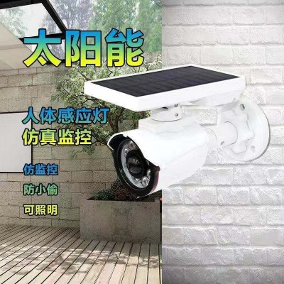 新款人体感应仿真太阳能摄像头太阳能壁灯图3